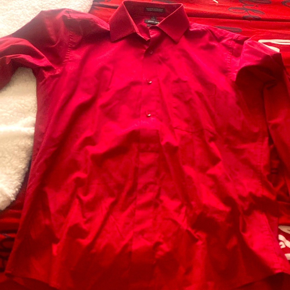 Red dress shirt for men